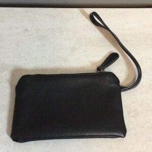 Joy Susan black faux leather wristlet